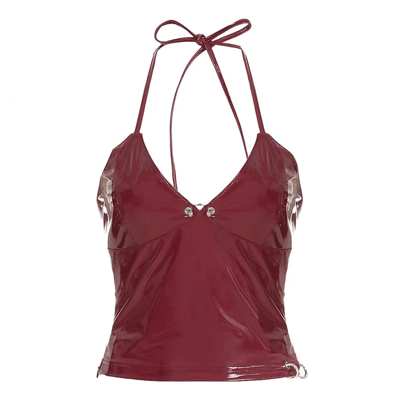 Leather Optic Crop Top