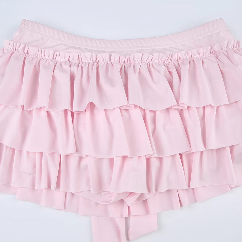 A-line low-waist mini skirt
