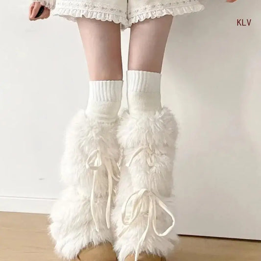 Fur Bow Legwarmers
