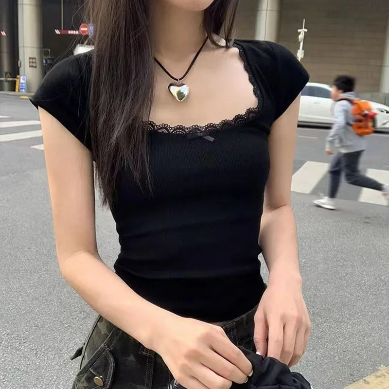 Coquette Lace Trim Shirt