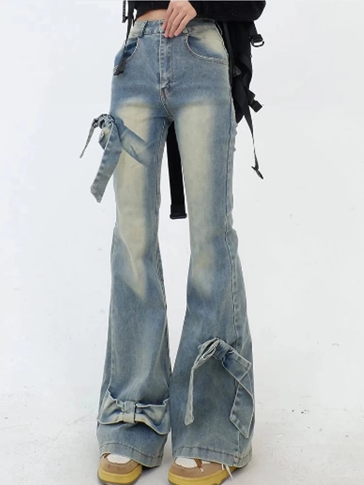 90s Bow Flare Jeans