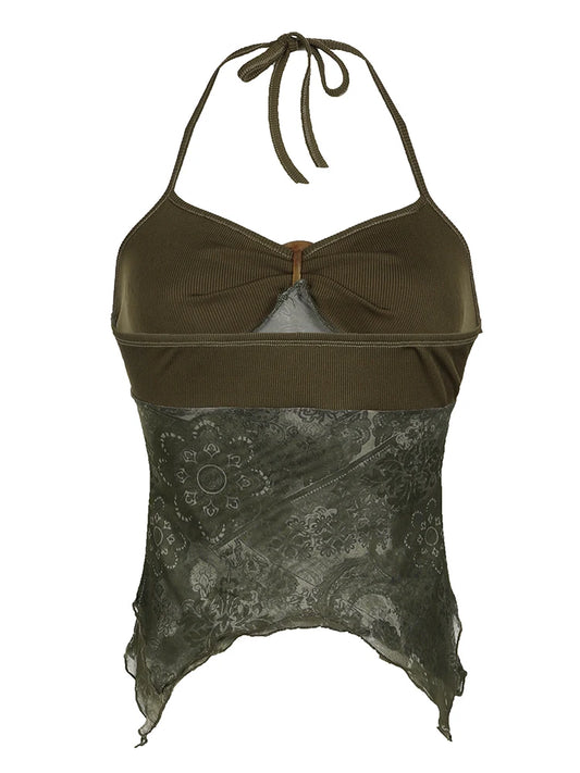 Y2k Vintage Neckholder Top