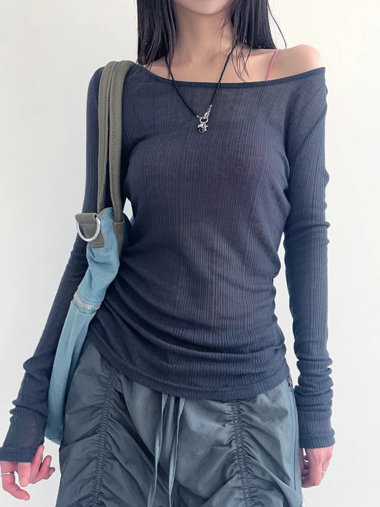 Cuello halter y manga larga
