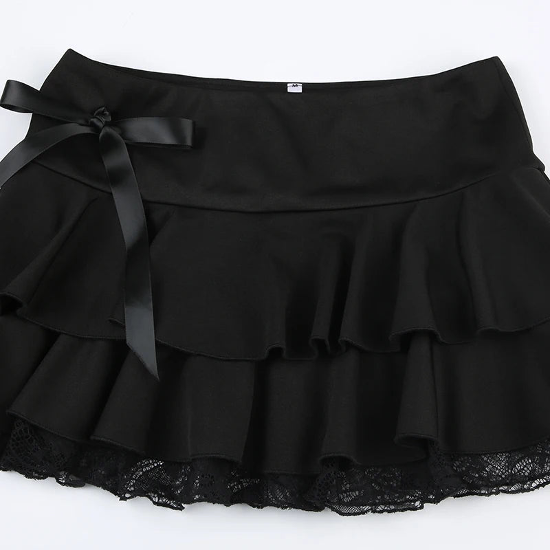 Satin Bow Mini Skirt