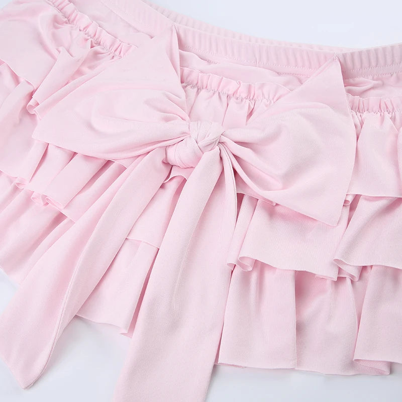 A-line low-waist mini skirt