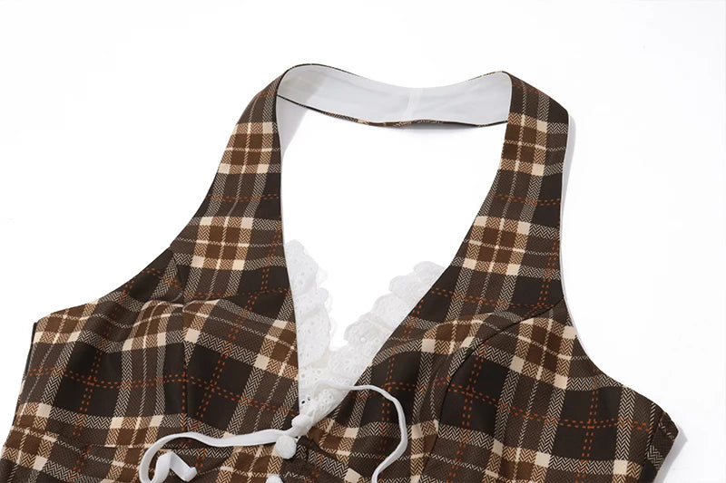 French Style Retro Halter Top