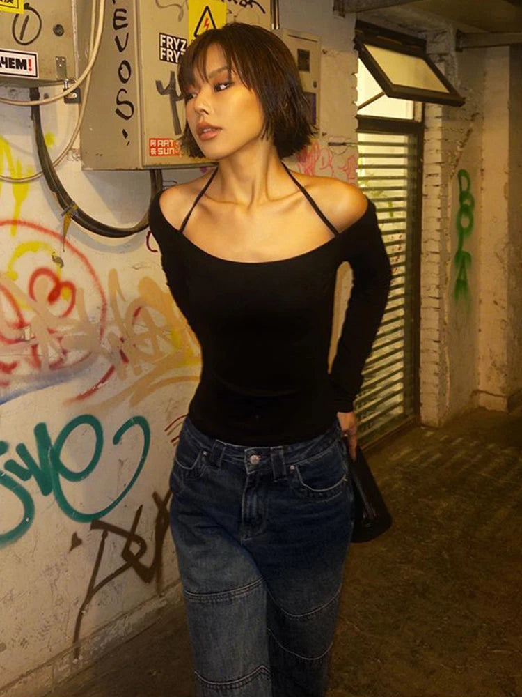 off-shoulder long sleeve