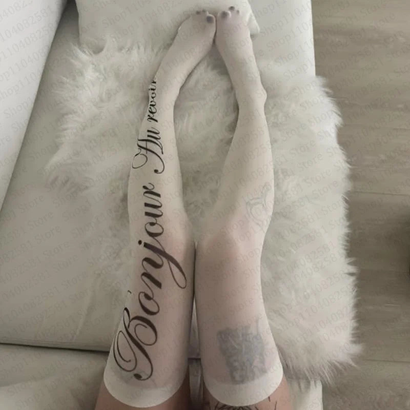 Print Overknee Socks