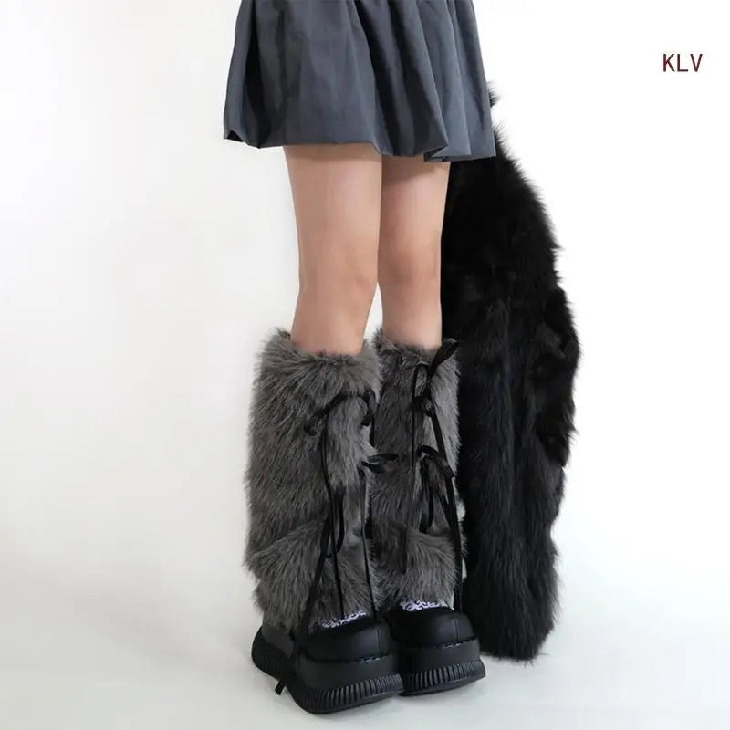 Fur Bow Legwarmers