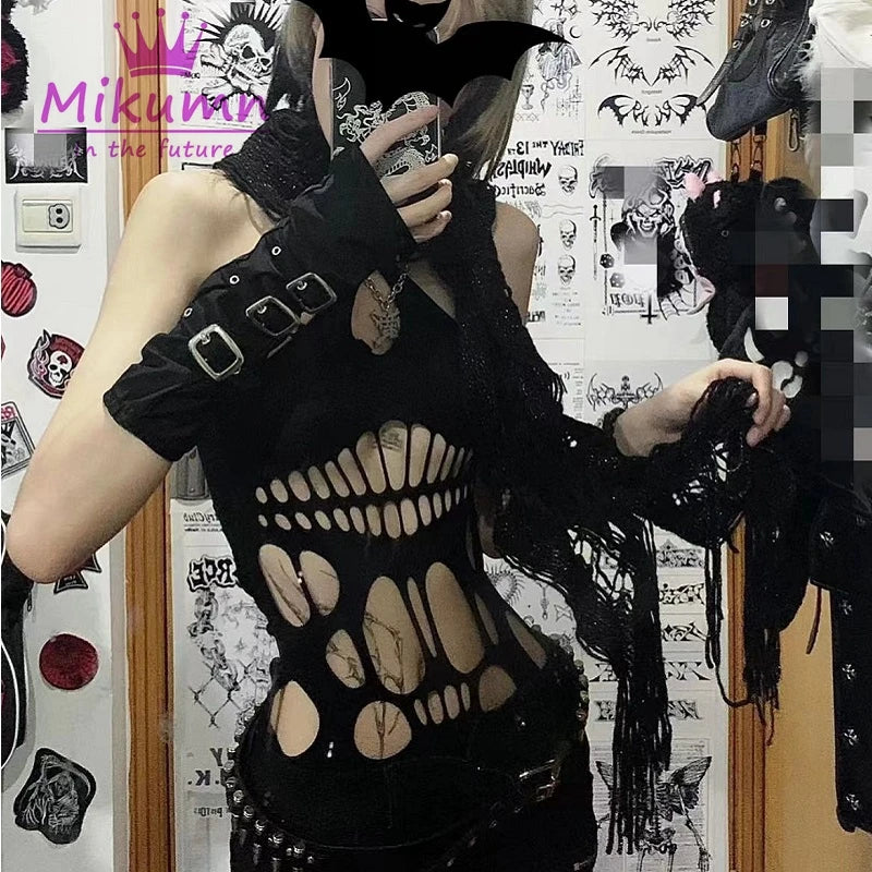 Cut-Out Goth Tank Top