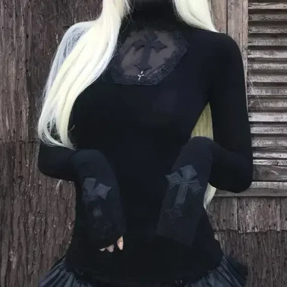Turtleneck Goth Cross Longsleeve