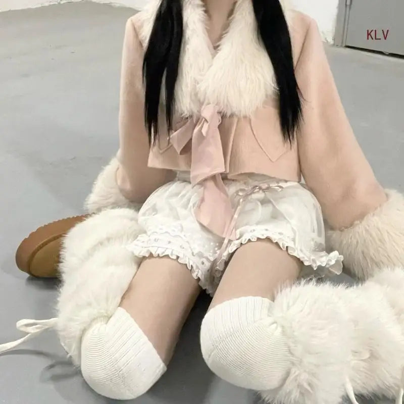 Fur Bow Legwarmers