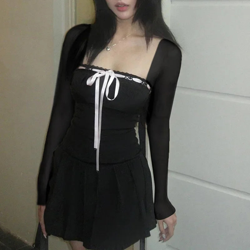Vestido con ribete de encaje