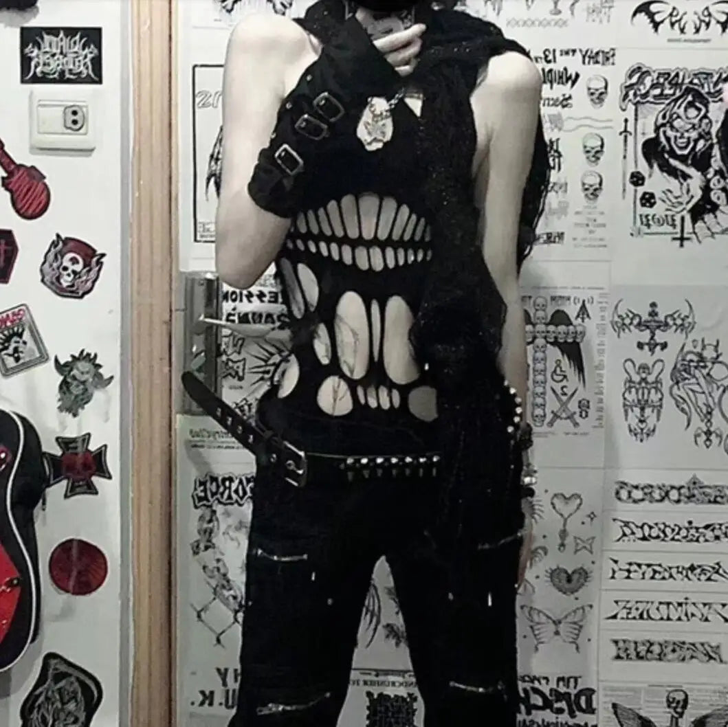 Cut-Out Goth Tank Top