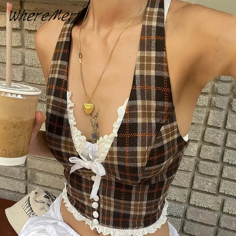 French Style Retro Halter Top
