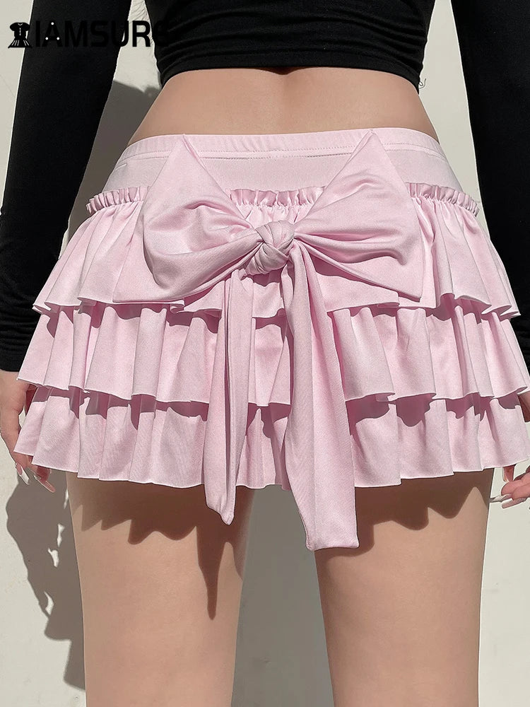 A-line low-waist mini skirt