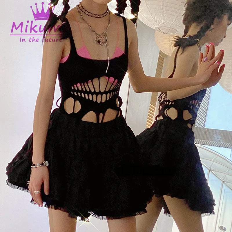 Cut-Out Goth Tank Top