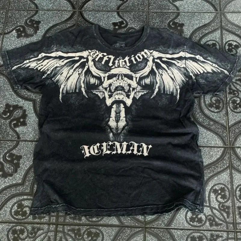 Camiseta vintage con estampado de ángel