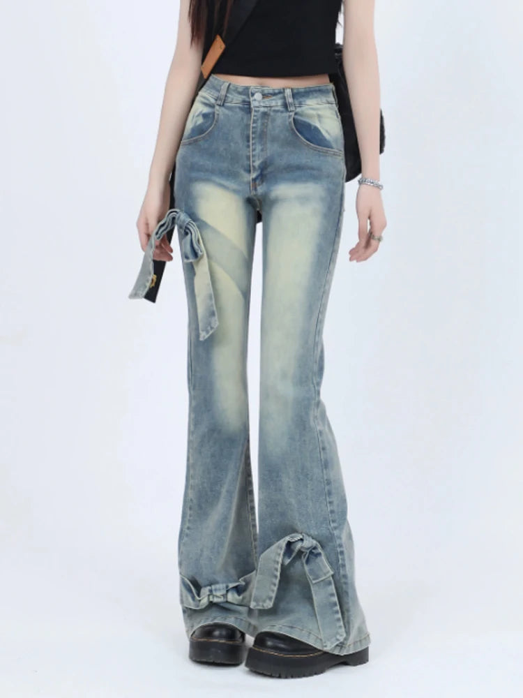 90s Bow Flare Jeans