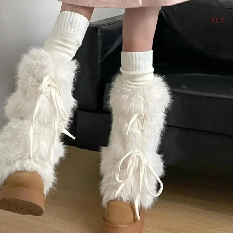 Fur Bow Legwarmers