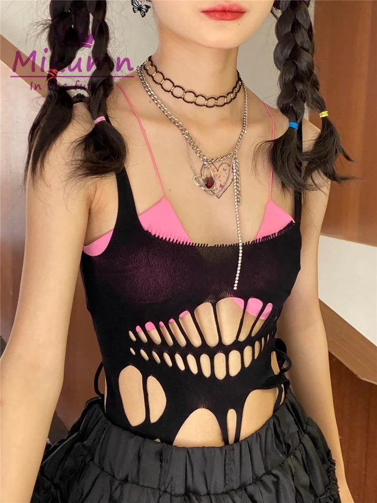 Cut-Out Goth Tank Top