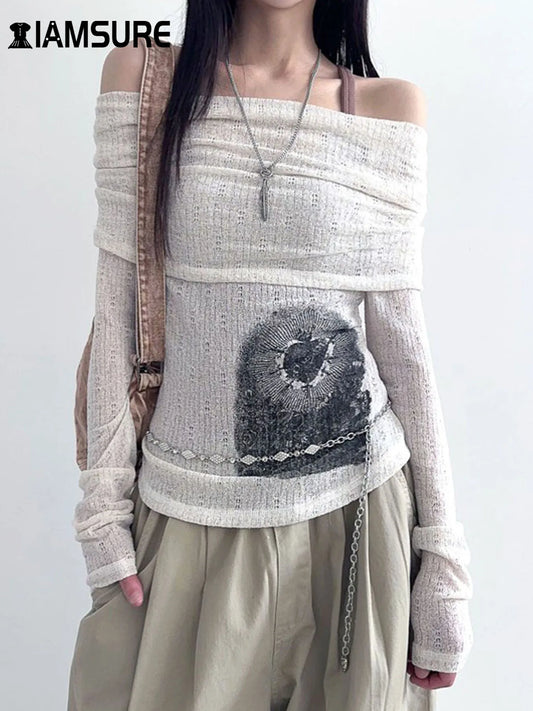 Off-Shoulder Grunge Longsleeve