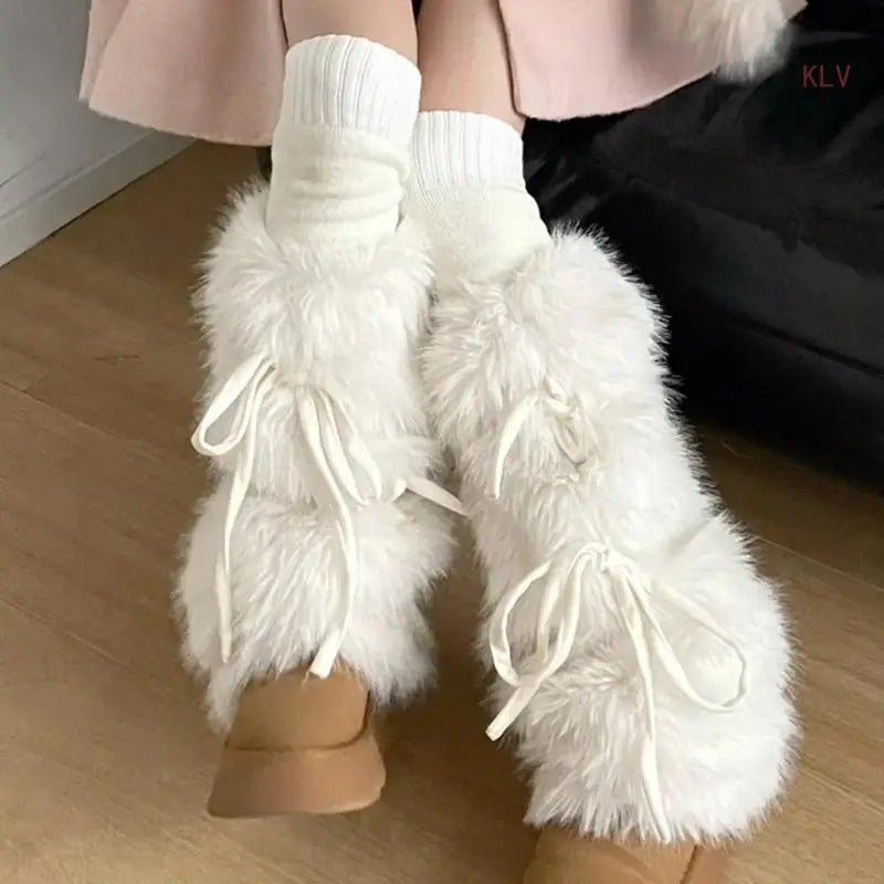 Fur Bow Legwarmers