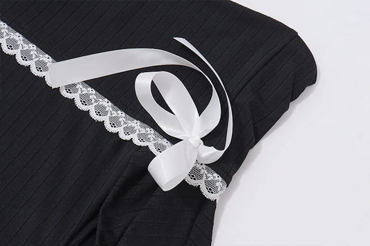 Langärmliges Minikleid mit Schleife