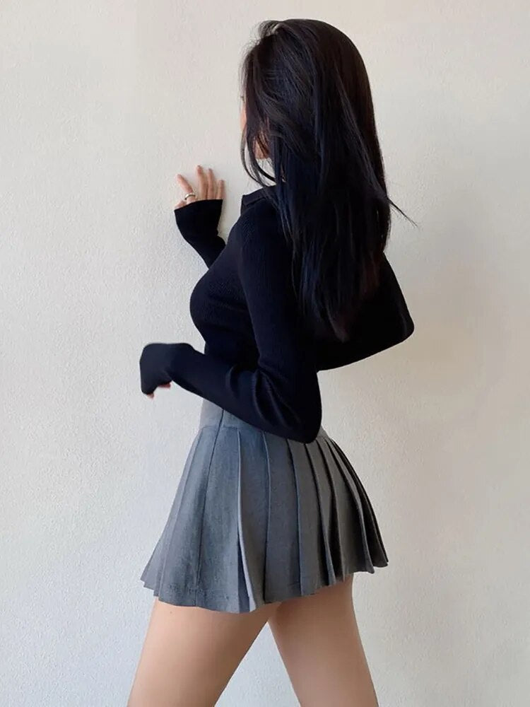 Pleated mini skirt