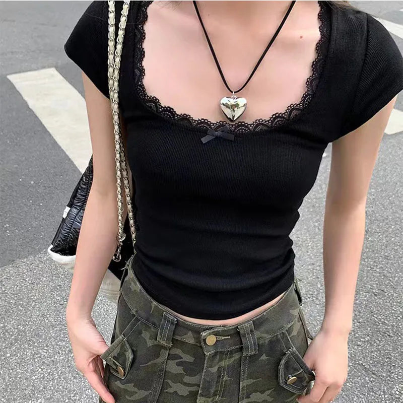 Coquette Lace Trim Shirt