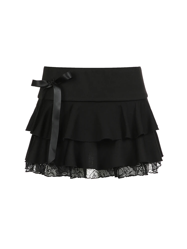 Satin Bow Mini Skirt