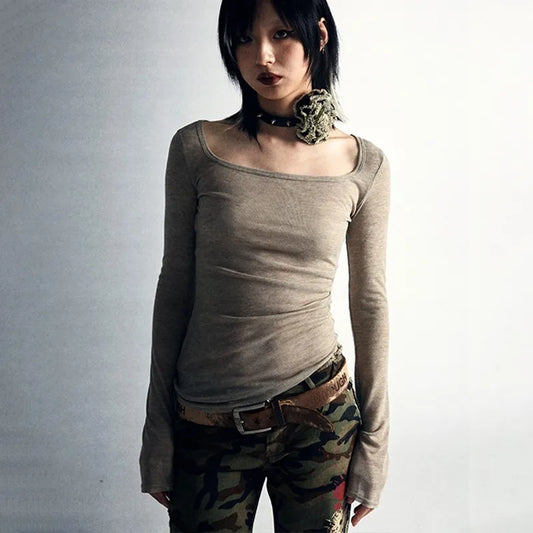 Langarmshirt mit Grunge-Print