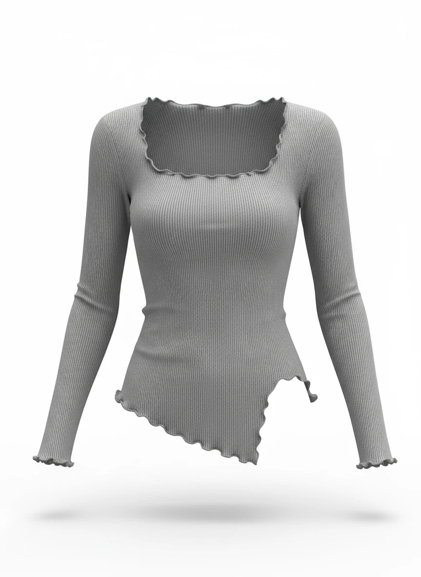 Basic Ruffled Longsleeve