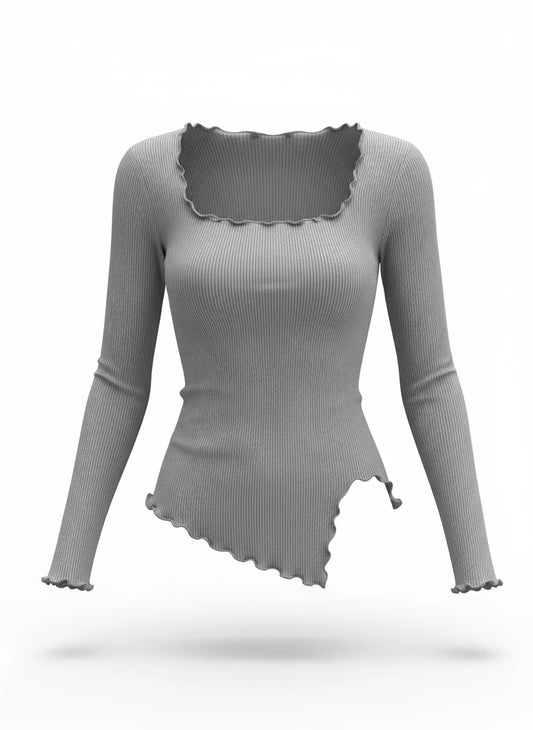 Basic Ruffled Longsleeve