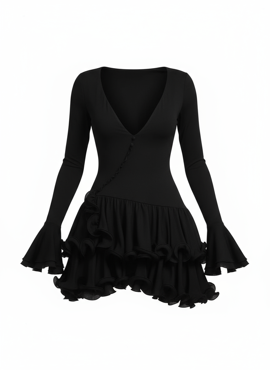 Minikleid mit Rüschen