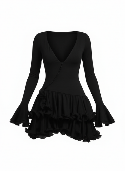 Minikleid mit Rüschen