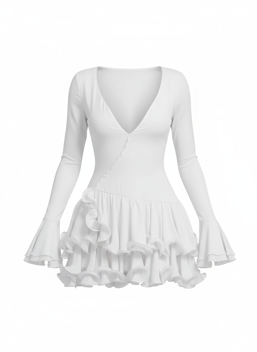 Minikleid mit Rüschen