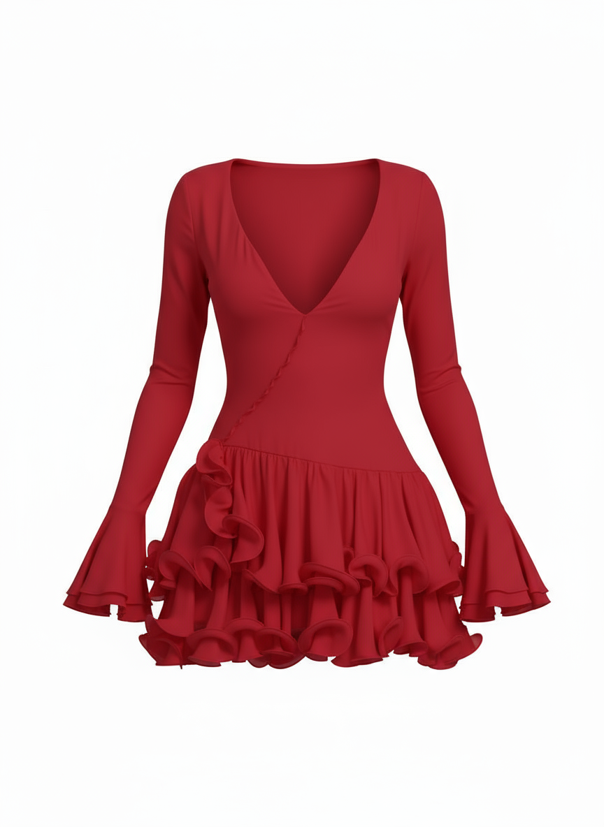 Minikleid mit Rüschen