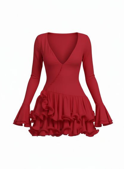 Minikleid mit Rüschen