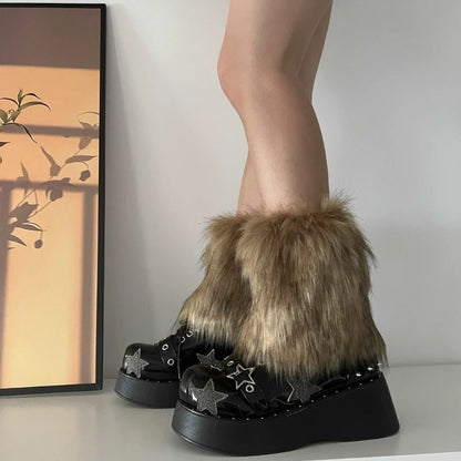 Beinwärmer aus Kunstpelz