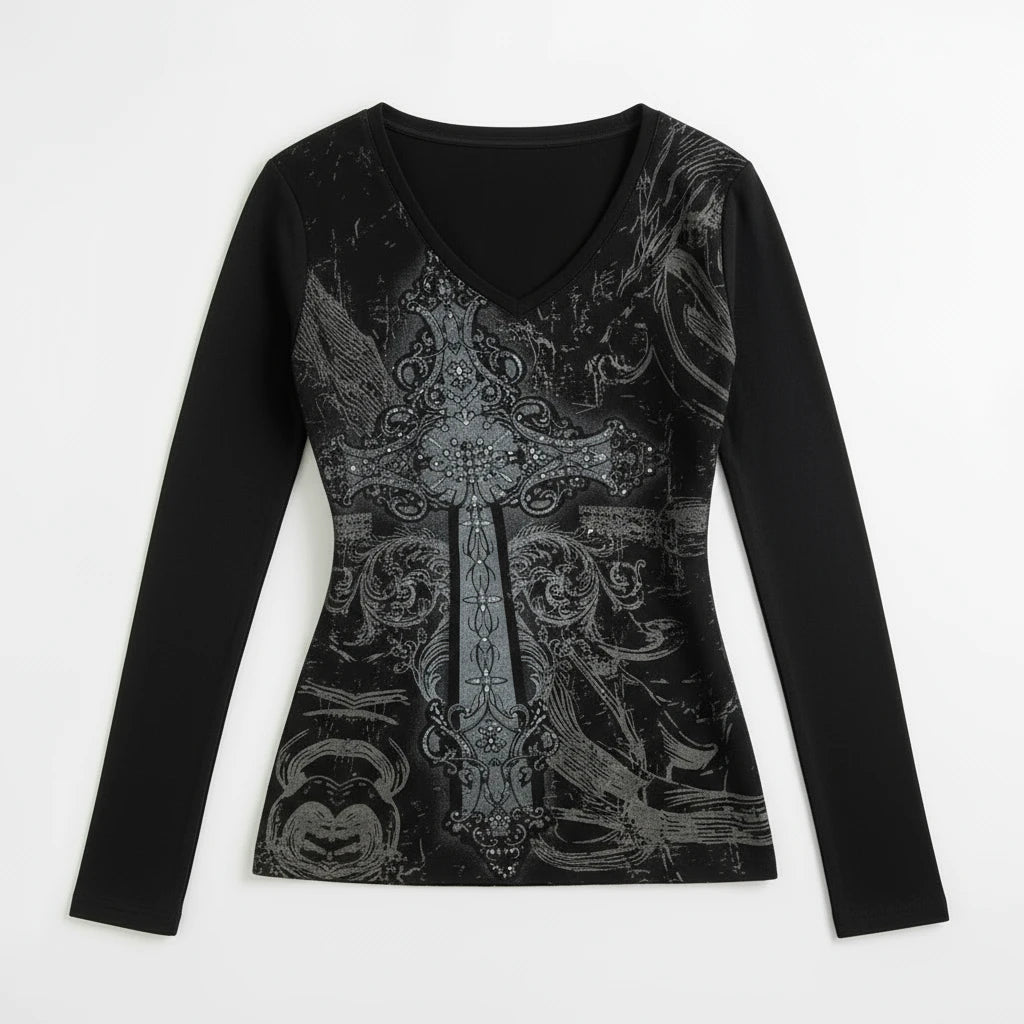 Cross Print Longsleeve