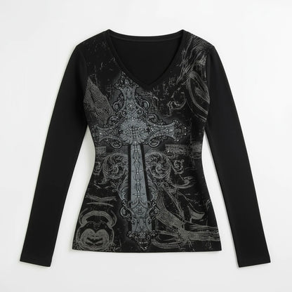 Cross Print Longsleeve
