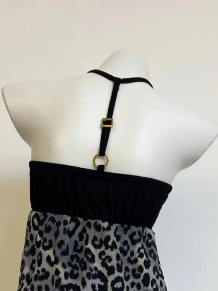 Leo Print Halter Top