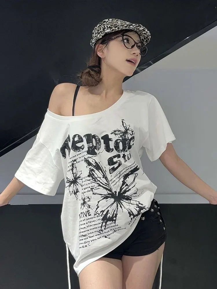 Off-Shoulder Vintage Shirt