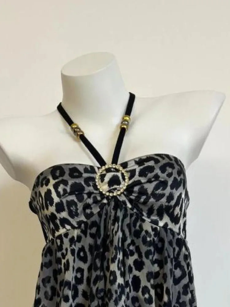 Leo Print Halter Top