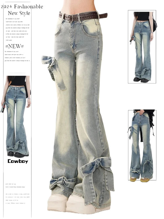 90s Bow Flare Jeans