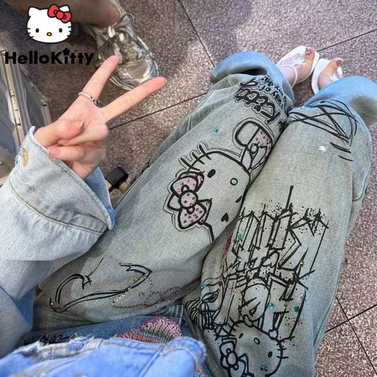 Hello Kitty graffiti Jeans