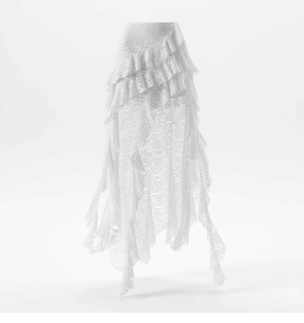 Asymmetrischer Spitzenrock