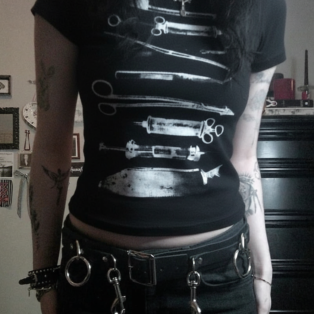 Doc Print Cropped Shirt