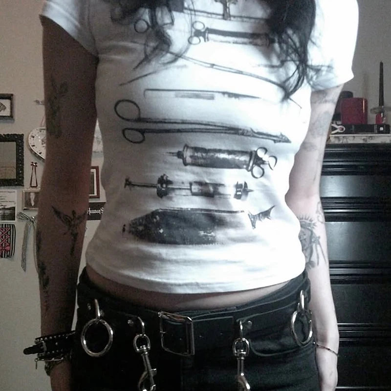 Doc Print Cropped Shirt